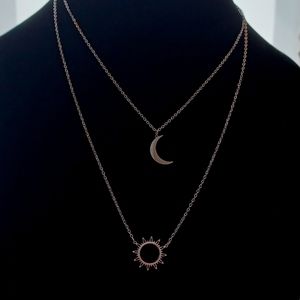 Stainless Steel Silver Tone Layered Necklace